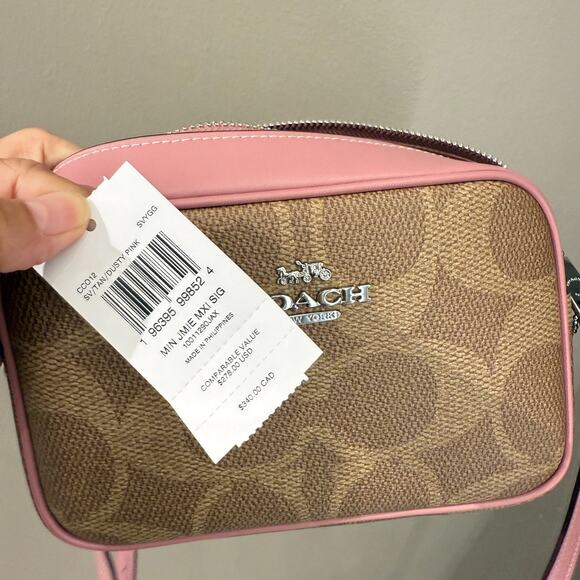 Coach Mini Jamie Camera Bag In Maxi Signature Canvas CCO12 Dusty Pink - Picture 7 of 7